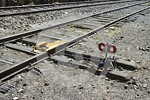 Derail equipment on peruvian railroad line