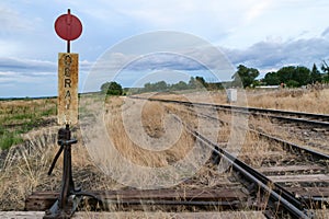 Derail Railroad Sign