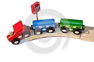 Derailment of a toy train