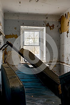 Derelict Beds in Bedroom - Abandoned Sleighton Farm School - Pennsylvania