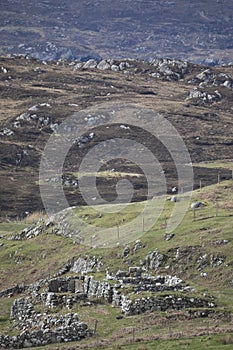 Derelict Black Houses near Loch an Duin, Dun Carloway, Isle of L photo