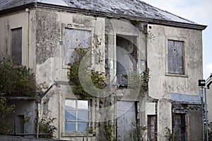 Derelict building in Carmarthen, Carmarthenshire, Wales, United