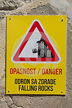 Derelict Building Sign in Porec, Croatia