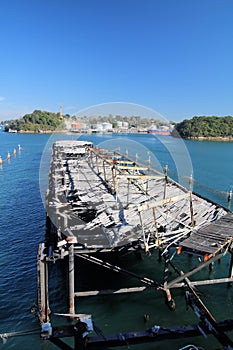 Derelict coal loading jetty at Balls Head