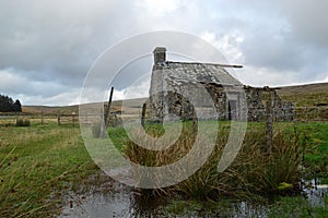 Derelict cottage in Yorkshire Dales UK