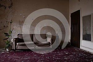 Derelict Couch - Abandoned Irem Shriners Temple - Wilkes-Barre, Pennsylvania photo