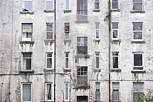 Derelict council house in poor housing crisis ghetto estate slum in Port Glasgow