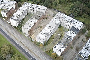 Derelict council house in poor housing crisis ghetto estate slum in Port Glasgow uk