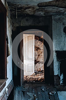 Derelict Door in Hallway - Collapsing & Abandoned William Tarr House - Kentucky