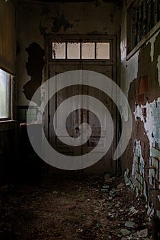 Derelict Door & Transom - Abandoned Tuberculosis Sanatorium - New Jersey