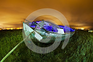 Derelict fishing boat