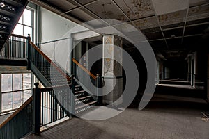 Derelict Hallway & Staircase - Abandoned Stambaugh Building - Youngstown, Ohio