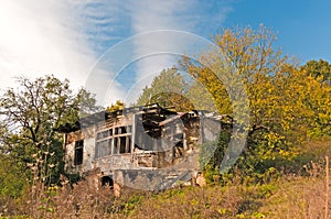 Derelict house in countryside