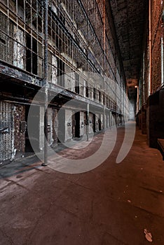 Derelict Iron Cell Block - Ohio State Reformatory Prison - Mansfield, Ohio photo