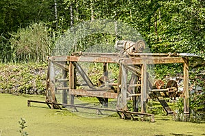 Derelict machine in experimental forest