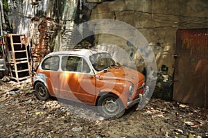 Derelict Mini Car Wall
