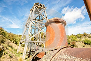 Derelict old gold mining machinery and equipment