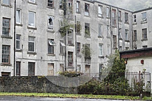 Derelict Old Housing Flats Cheap Rent Cuts UK England Ready To Be Knocked Down