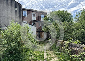 Derelict red brick building in the centre of, Burnley, Lancashire, UK photo