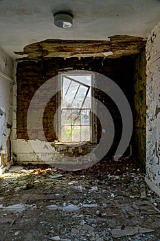 Derelict Room & Broken Window - Abandoned Knox County Infirmary - Ohio