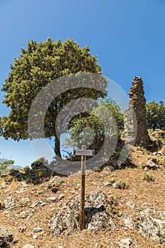 Derelict ruins at abandoned village of Case Nove in Corsica