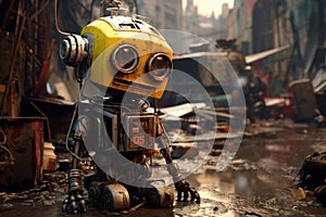 Derelict Rusty robot trash. Generate ai