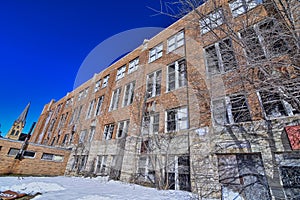 Derelict Salvation seminary building at St. Nazianz