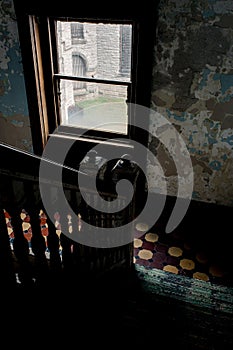 Derelict Stairwell - Abandoned Ohio State Reformatory Prison - Mansfield, Ohio