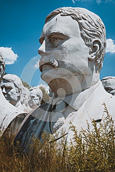 Derelict Statues of Presidents - Abandoned Presidents Heads Park - Williamsburg, Virginia photo