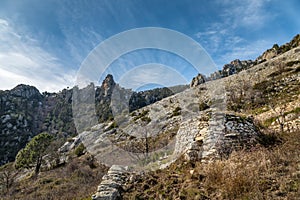 Derelict stone buiding in Mountains near Venaco in Corsica