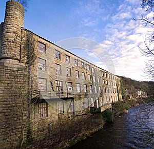 Derelict Stone Textile Mill in Yorkshire