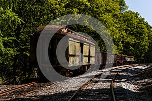 Derelict Train Cars - Abandoned Railroad in Kentucky photo
