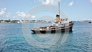 Derelict Tugboat Anchored in Marigot Bay, Saint Maarten