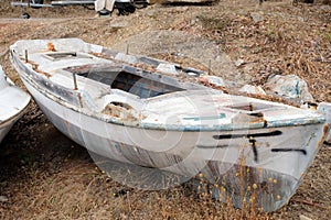 Derelict Wooden Greek Fishing Boat, Greece