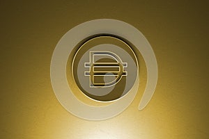 Dering cryptocurrency coin on colorful background, cryptocurrency concept 3D illustration