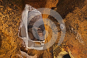 Derinkuyu cave city in Cappadocia Turkey photo
