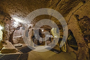 The Derinkuyu underground city is an ancient multi-level cave city in Cappadocia, Turkey. photo