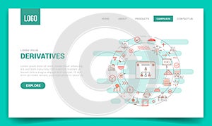 Derivatives concept with circle icon for website template or landing page homepage photo