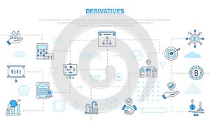 Derivatives concept with icon set template banner with modern blue color style photo