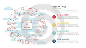 Derivatives concept for infographic template banner with four point list information photo