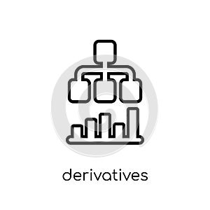 derivatives icon. Trendy modern flat linear vector derivatives i