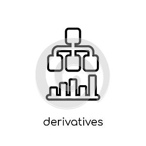 derivatives icon. Trendy modern flat linear vector derivatives i photo