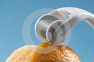 Derma roller for medical micro needling therapy photo