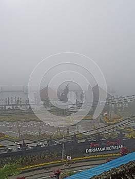 Dermaga beratan with fog