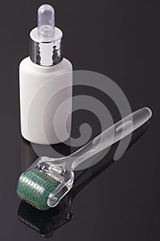 Dermaroller for medical micro needling therapy. Derma roller mesoroller microneedle mesotherapy mesopen