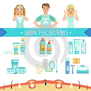 Dermatological Problems Infographic Medical Poster
