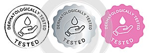 dermatologically tested dermatology skin care tag emblem sticker for packaging dermatologist approved