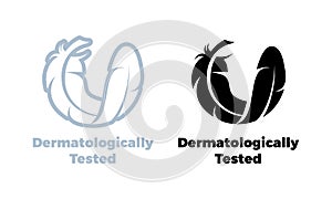 Dermatologically tested vector feather icon