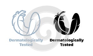 Dermatologically tested vector feather icon photo