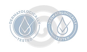 Dermatologically tested vector water drop icons photo